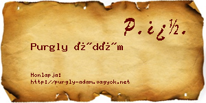 Purgly Ádám névjegykártya